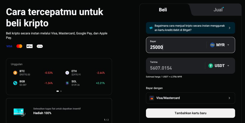 Bitget Cara tercepatmu untuk beli kripto